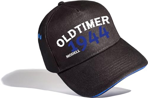 Geburtstagsgeschenk für Opa: Oldtimer Modell 1944 - Cap zum 80. Geburtstag - Jahrgang 1944 - Kappe Geburtstag Opi Hut Baseball Cap Herren (One Size) von Baddery