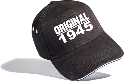 Baddery Geburtstagsgeschenk für Opa: Original 1945 - Cap zum 80. Geburtstag - Kappe Opi Hut Baseball Herren (One Size) von Baddery