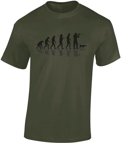 Jäger T-Shirt Männer - Jäger Evolution - Geschenk für Jäger - Jagd Tshirt Herren - Jäger Kleidung Jagd Zubehör (Army XL) von Baddery