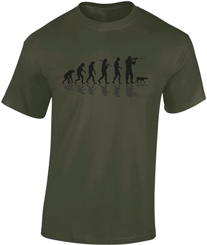Jagd T-Shirt Männer - Jäger Evolution - Tshirt Herren - Geschenk Kleidung Zubehör (Army XXL) von Baddery