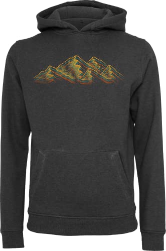 Kapuzenpullover für Herren : Alpen - Kletter Kleidung - Wander Pullover Outdoor Ausrüstung - Bergsteiger Hoodie (Charcoal L) von Baddery