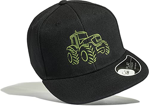 Kinder Cap : Traktor - Basecap Kinder Kappe Jungs Cappy Jungen Sport Mütze (One Size/Schwarz) von Baddery