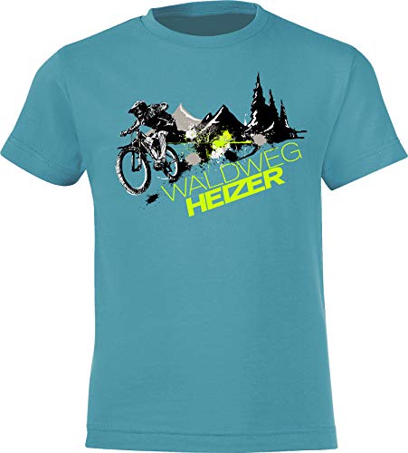 Baddery Fahrrad T-Shirt Kinder - Waldweg Heizer - Mountainbike - Sportbekleidung Jungen & Mädchen - Outdoor Kleidung (Swimming Pool 110-116) von Baddery