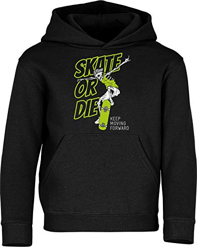 (A) Kinder Pullover: Skate or Die - Hoodie Kapuzenpullover Pulli Skateboard Skaten Skater Skaters SK8 - Geschenk Kleidung Junge Jungen Mädchen Kind Sport (164) von Baddery