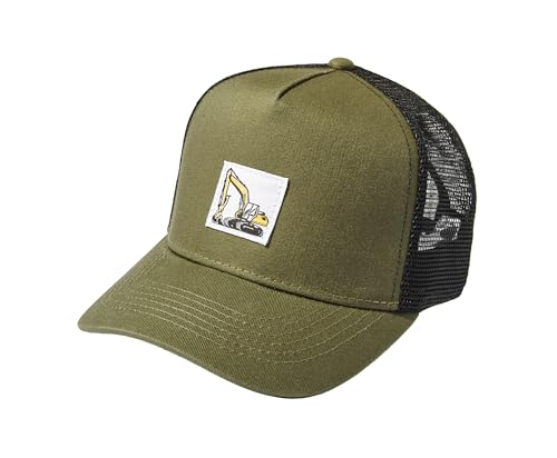 Kinder Trucker Cap : Bagger (Patch) - Basecap Cappy Jungen - Mütze Arbeitskleidung Kinder (Olivgrün-Schwarz) von Baddery