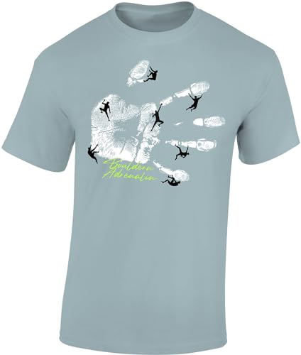 Kletter Tshirt : Bouldern Adrenalin - T-Shirt Kletter Zubehör - Outdoor Ausrüstung - Bouldern Geschenk (Ice Blue M) von Baddery