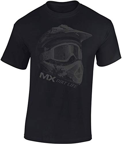 Motocross Tshirt Herren : MX Dirt Life - Dirt Bike T-Shirt für Männer & Jungen - Enduro Motorrad Shirt - Motocross Bekleidung Trikot (Schwarz S) von Baddery