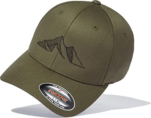 Outdoor Cap Herren Flexfit : Mountain Peaks - Basecap Herren & Damen - Kletter Ausrüstung Wander Zubehör (L-XL) von Baddery