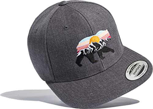 Outdoor Cap Herren Flexfit Snapback : Mountain Bear - Basecap Herren & Damen - Kletter Ausrüstung Wander Zubehör (One Size) von Baddery