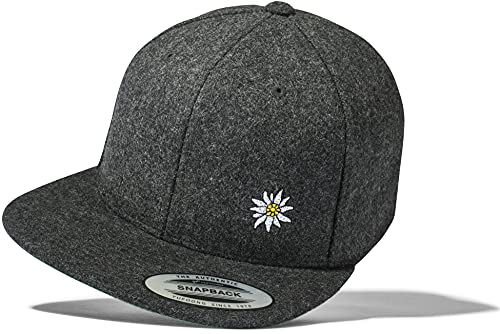 Baddery Outdoor Cap Flexfit Snapback : Edelweiß - Kappe Herren & Damen - Kletter Ausrüstung Wander Zubehör (Wool - One Size) von Baddery