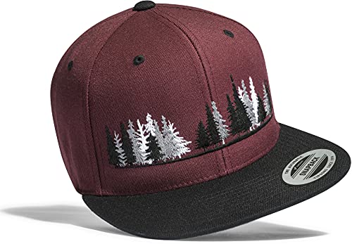 Baddery Outdoor Cap Flexfit Snapback : Woodlands - Kappe Herren & Damen - Kletter Ausrüstung Wander Zubehör (One Size Red) von Baddery