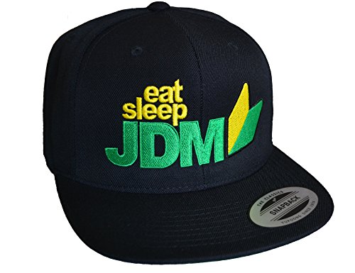 Tuner Cap Herren Flexfit Snapback : Eat Sleep J.D.M. - Basecap Herren & Damen Baseball Cap Männer - Rennsport Cap (One Size) von Baddery