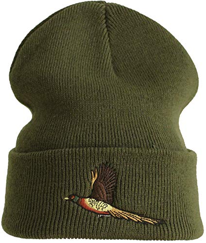 Baddery: Jäger Mütze - Fasan - Jäger Geschenke für Männer & Frauen - Outdoor Strickmütze - Jagdbekleidung Herren - Jäger Hut - Jagd Zubehör (One Size - Grün) von Baddery