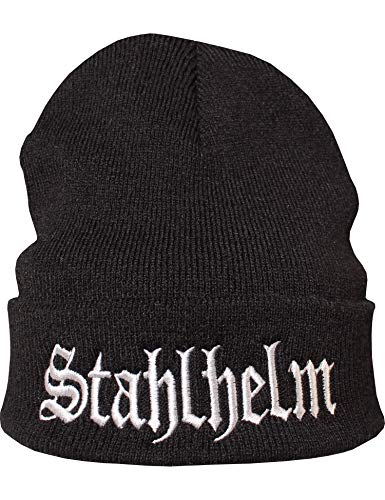 Baddery Motorrad Mütze Herren - Stahlhelm - Geschenk für Motorradfahrer - Biker Strickmütze (One Size - Schwarz) von Baddery