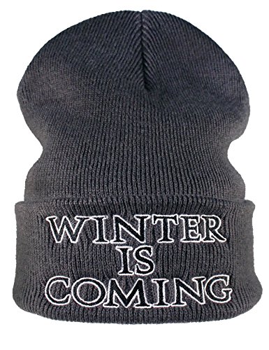 Baddery (A) Strickmütze - Winter is Coming - Unisex Beanie Mütze für Herren und Damen - Outdoor Mütze (One Size - Graphite Grey) von Baddery