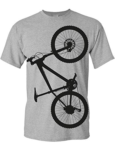 (A) Fahrrad T-Shirt Herren : MTB Hardtail - Sport Tshirts Herren - Mountainbike Shirt (Heather Grey L) von Baddery