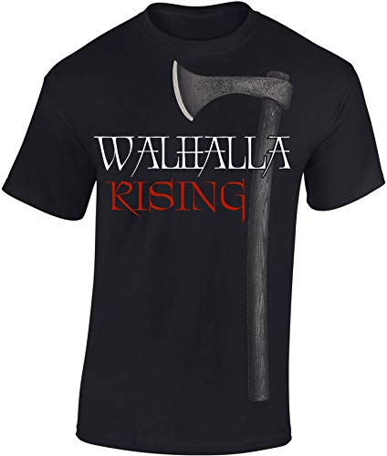 (A) Wikinger Tshirt Herren | Walhalla Rising T-Shirt | Viking Shirt Männer | Wikinger Kleidung (Schwarz M) von Baddery