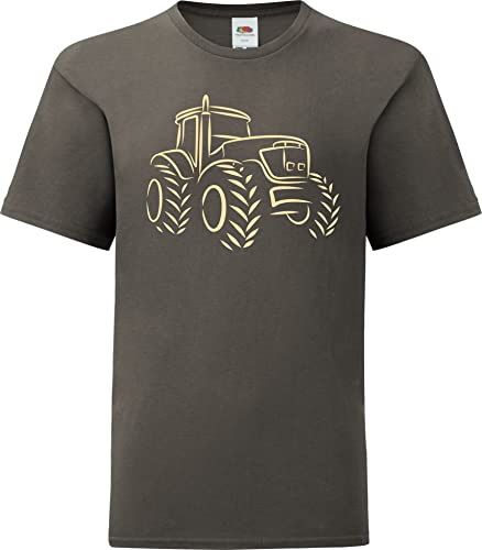 T-Shirts für Jungen - Trecker - Traktor Tshirt Kinder - Traktor T-Shirt Junge Bauernhof Shirt (Grau 140) von Baddery
