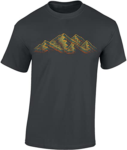 Wander Tshirt Herren : Alpen - Kletter T-Shirt Männer - Geschenk für Wanderfreunde - Bergsteiger Ausrüstung (Dark Grey 3XL) von Baddery