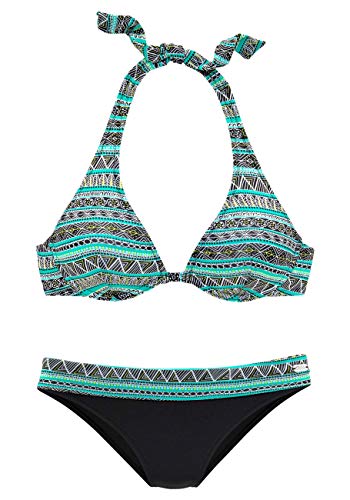 Bademode Buffalo Damen Bügel Bikini (Black-Mint, 38C) von Bademode