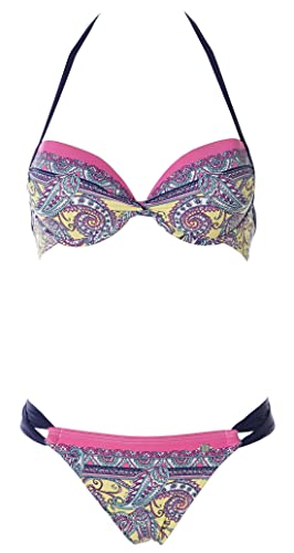 Bademode Jette Damen Push Up Bügel Bikini (Yellow Print, 38 / B) von Bademode