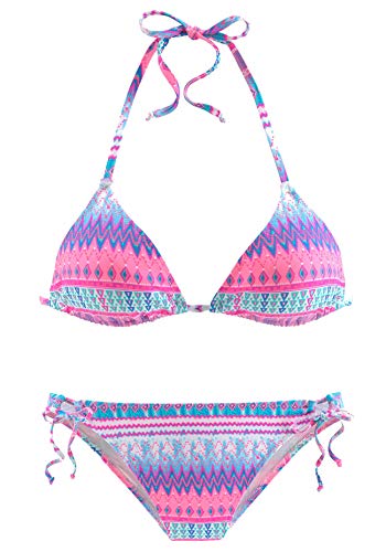 Bench Damen Triangel Bikini (pink Print, 34A/B) von Bademode