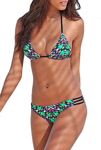 Bruno Banani Damen Triangel Bikini (Cup A/B) (34, Schwarz Print) von Bademode