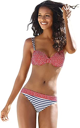 s.Oliver Damen Bügel Bikini (36 / B, Marine/Rot) von Bademode