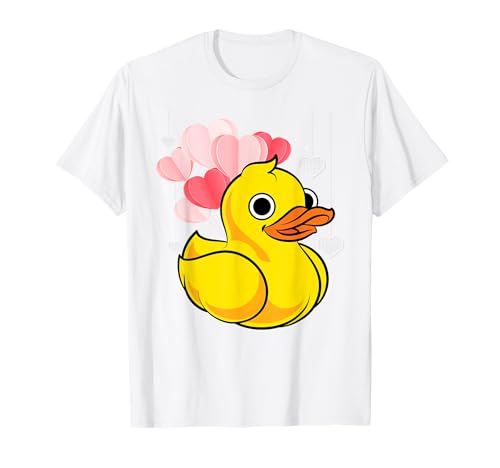 Badewannen Spielzeug Quietscheente Badeente T-Shirt für Kinder, Weiß, S, Kurzarm, Cartoon-Design, Unisex, Sommer von Badewannen Spielzeug Quietscheente Badeente