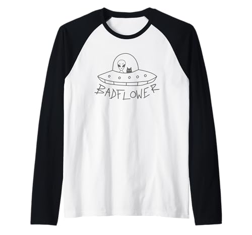 Badflower Alien Cat Lustig für Herren und Damen Raglan von Badflower Alien Cat Tees