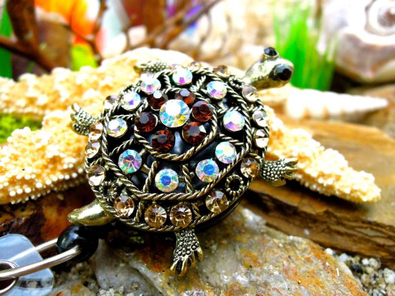 Kristallschildkröte Abzeichen Reel - Einziehbare Ausweis Zertifizierte Krankenschwester Id Ausweishalter Arbeit Und Lieferung Geschenk von BadgeAlleybyGerAnne