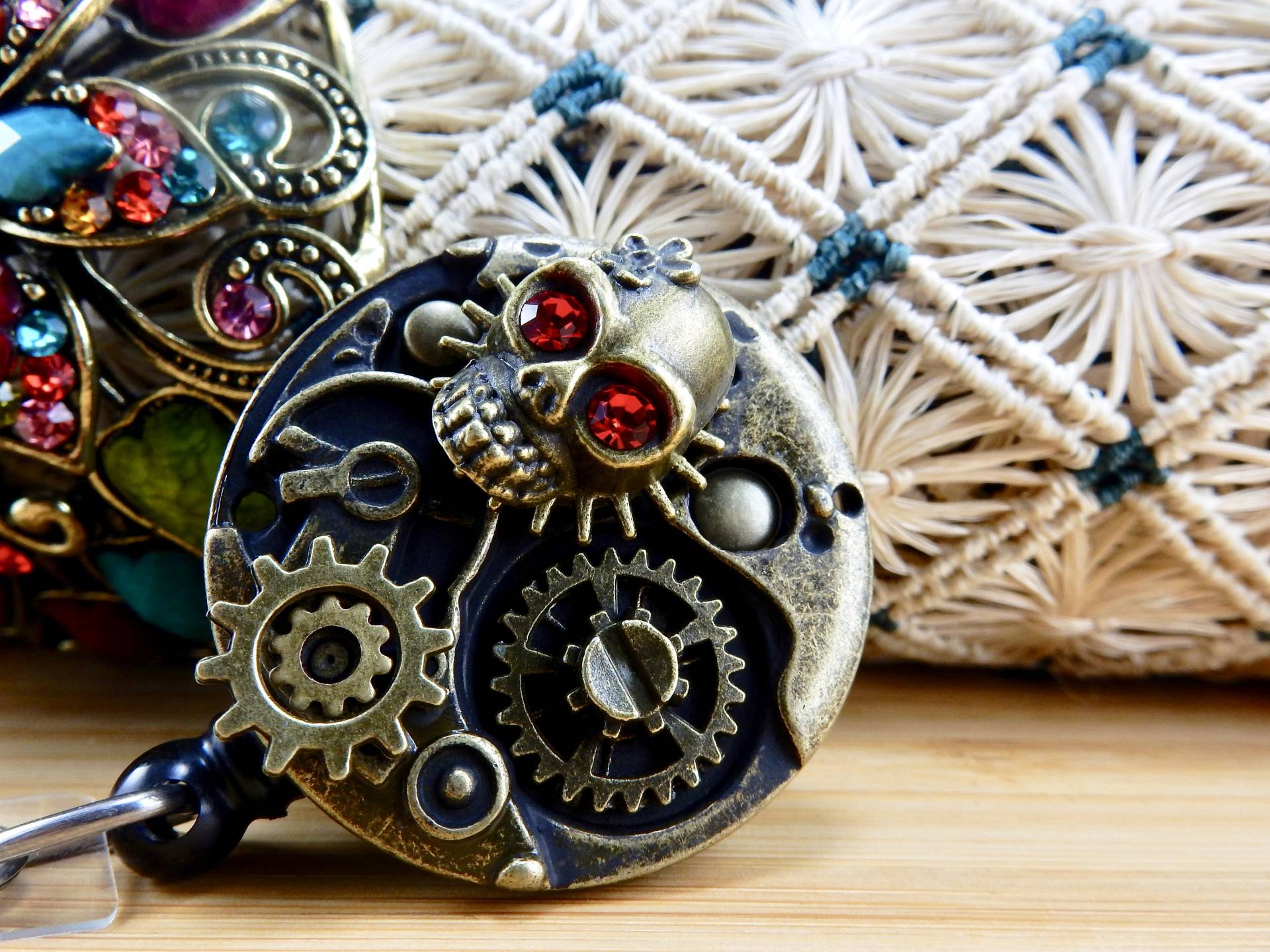 Gothic Skull Badge Reel, Steampunk Clip, Geschenk Für Radiologen, Xray Tech Geschenke, Krankenschwester Schmuck, Rn Geschenke von BadgeAlleybyGerAnne