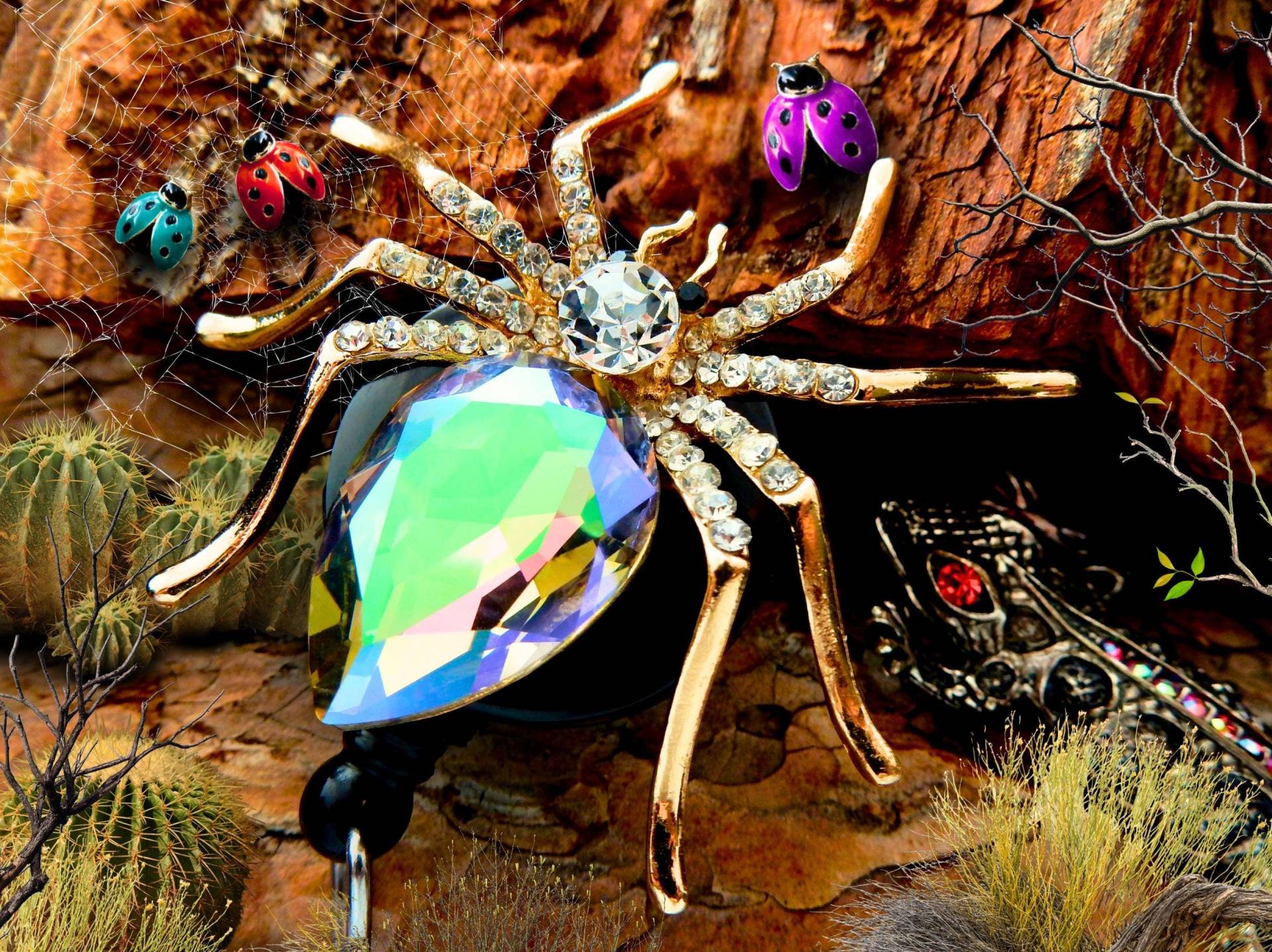 Halloween Badge Clip - Strass Spinne Einziehbarer Ausweishalter Für Krankenschwestern & Pflegekräfte von BadgeAlleybyGerAnne