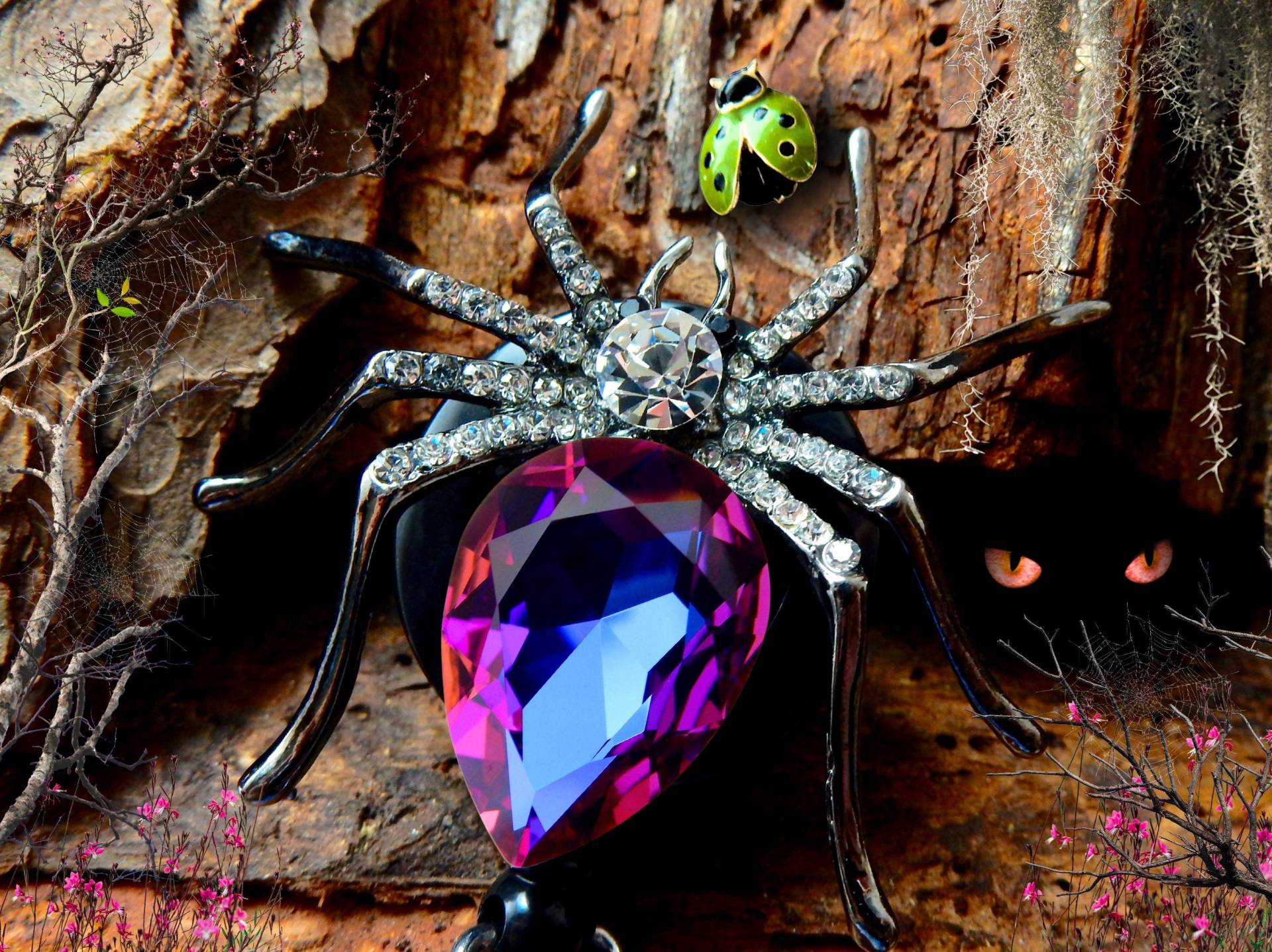 Halloween Badge Reel Cute - Spinne Strass Einziehbarer Ausweishalter Für Krankenschwestern, Ärzte Oder Büroangestellte von BadgeAlleybyGerAnne
