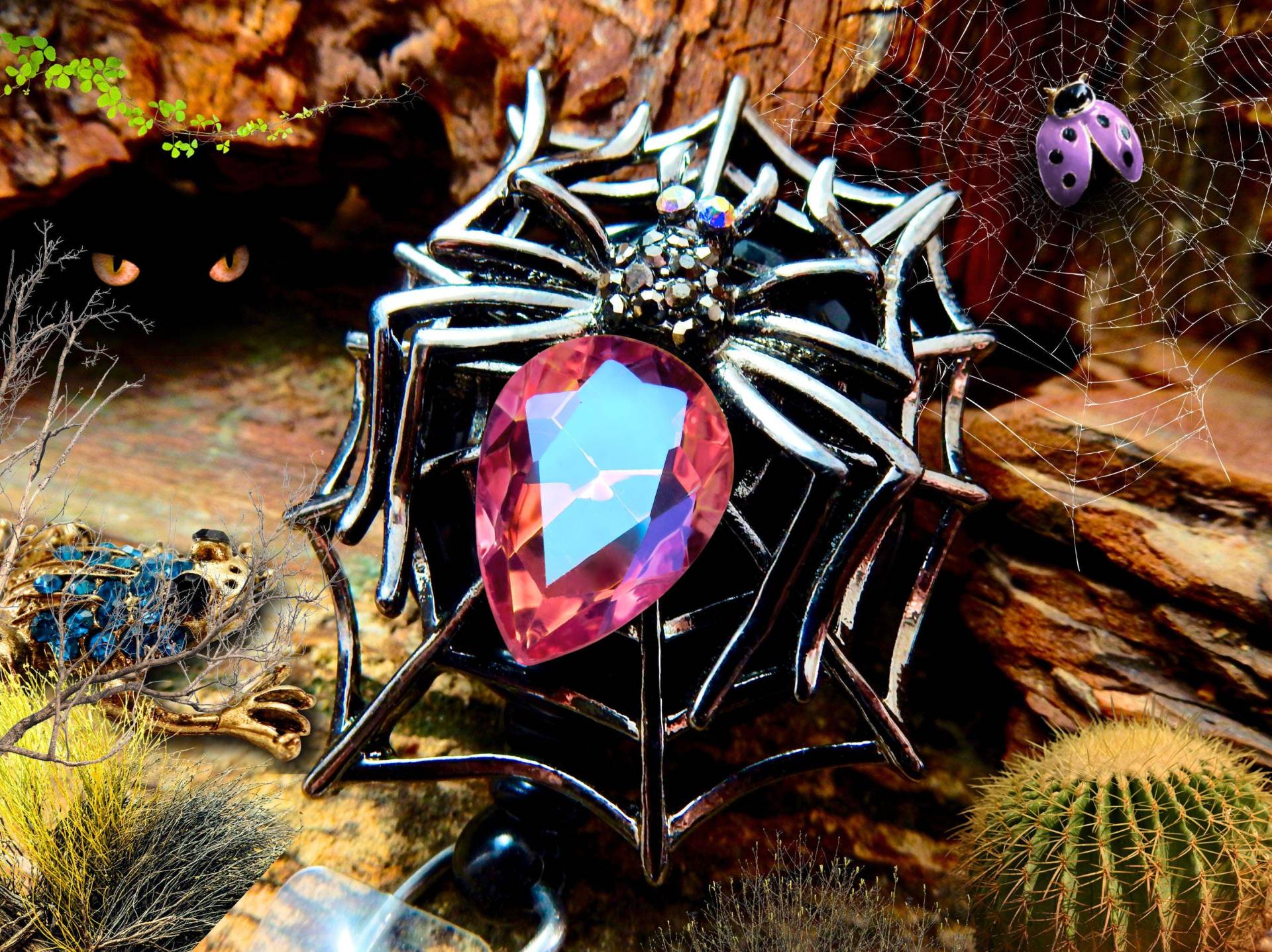 Halloween Badge Reel - Spinne Strass Einziehbarer Ausweishalter Für Krankenschwestern & Pflegekräfte von BadgeAlleybyGerAnne