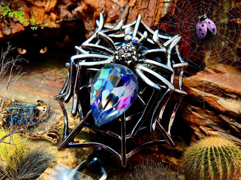 Halloween Spiderweb Badge Reel - Einziehbarer Ausweishalter Aus Strass Für Krankenschwestern Und Pflegekräfte von BadgeAlleybyGerAnne