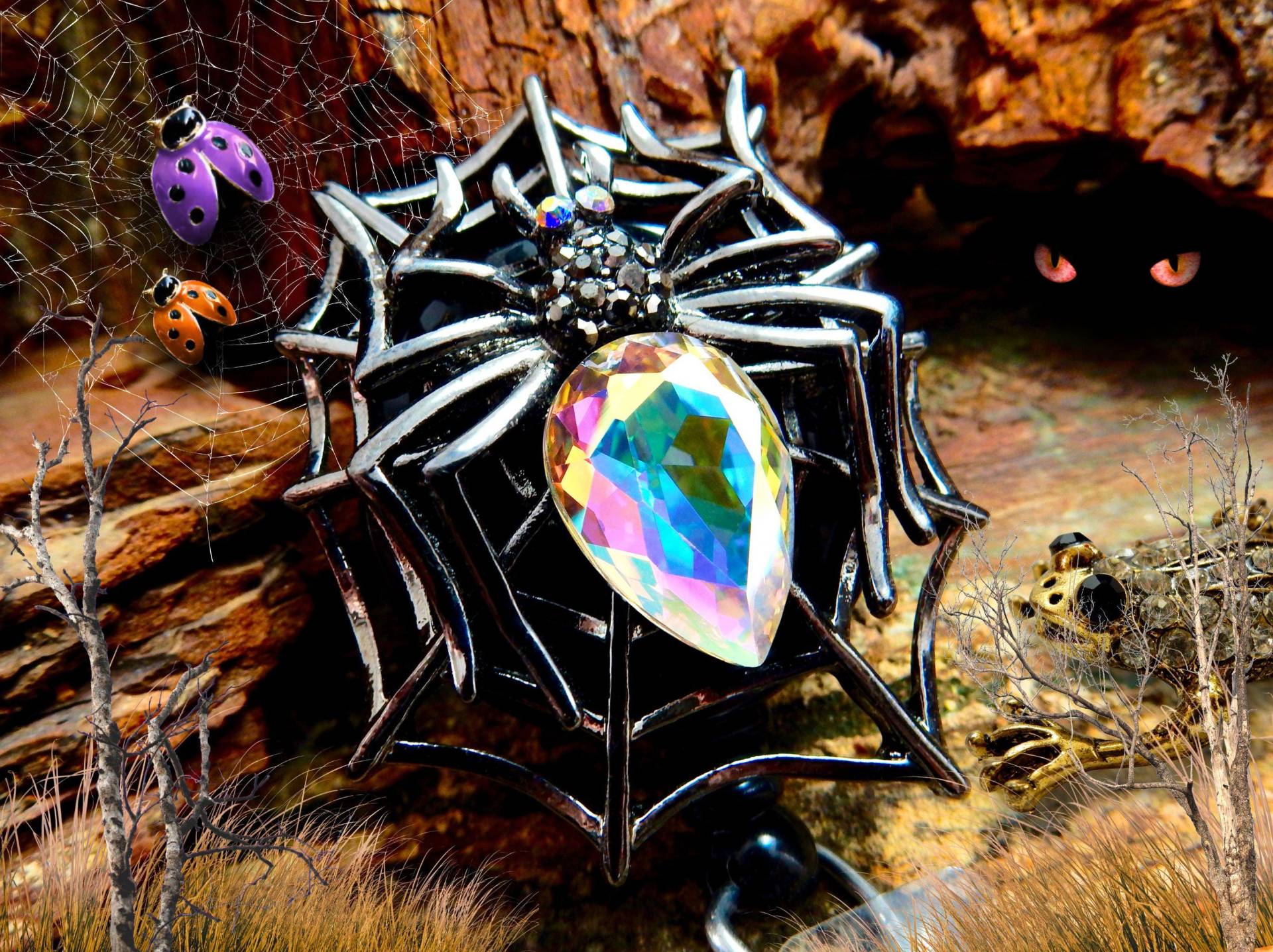 Halloween Spinne Ausweishalter - Strass Einziehbarer Id-Clip Für Krankenschwestern & Pflegekräfte von BadgeAlleybyGerAnne