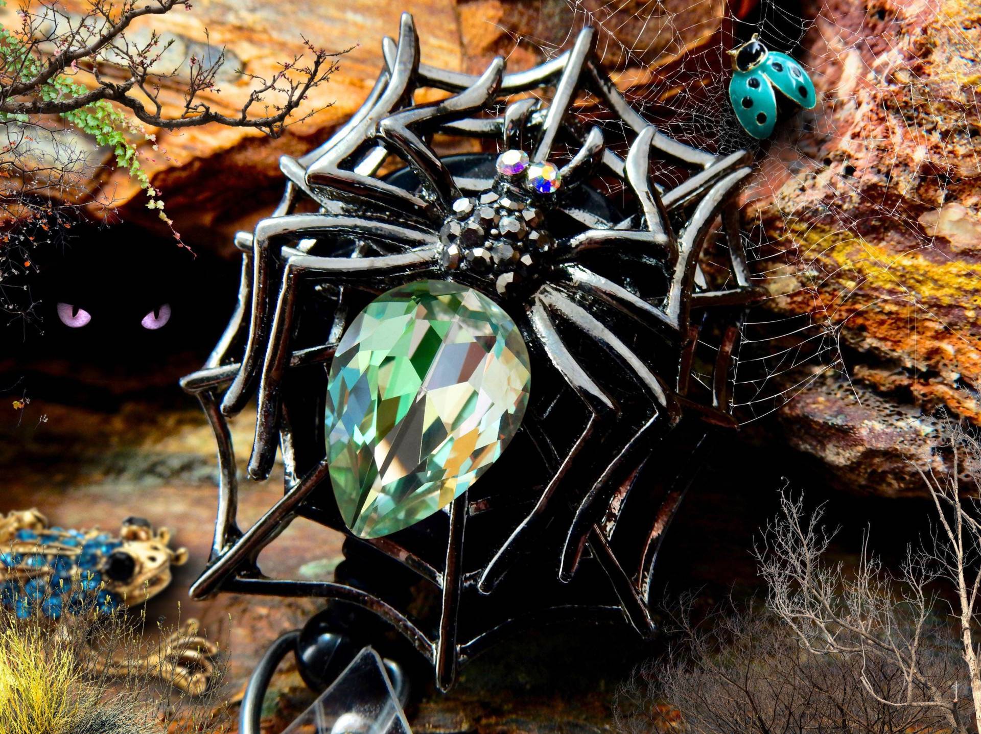 Halloween Spinne Id Badge Reel - Strass Einziehbarer Clip Für Das Pflegepersonal von BadgeAlleybyGerAnne