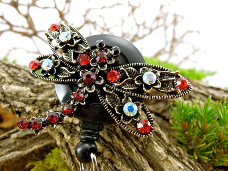 Rote Libelle Badge Reel - Einziehbarer Ausweishalter Geschenk Für Krankenschwester Krankenschwestern Stillgeschenk von BadgeAlleybyGerAnne
