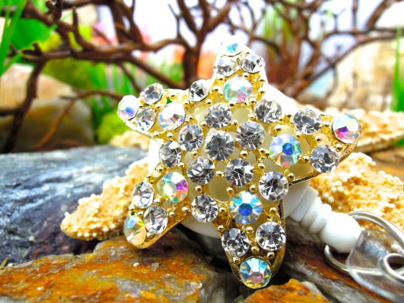 Seestern-Kristall-Abzeichenhalter - Einziehbare Ausweisrolle Strass-Seestern-Id-Abzeichen-Clip Einziehbarer Ausweishalter Geschenke Für Seestern-Kristall-Abzeichenhalter - Einziehbare Ausweisrolle Strass-Seestern-Id-Abzeichen-Clip Einziehbarer Ausweishalter Geschenke Für von BadgeAlleybyGerAnne