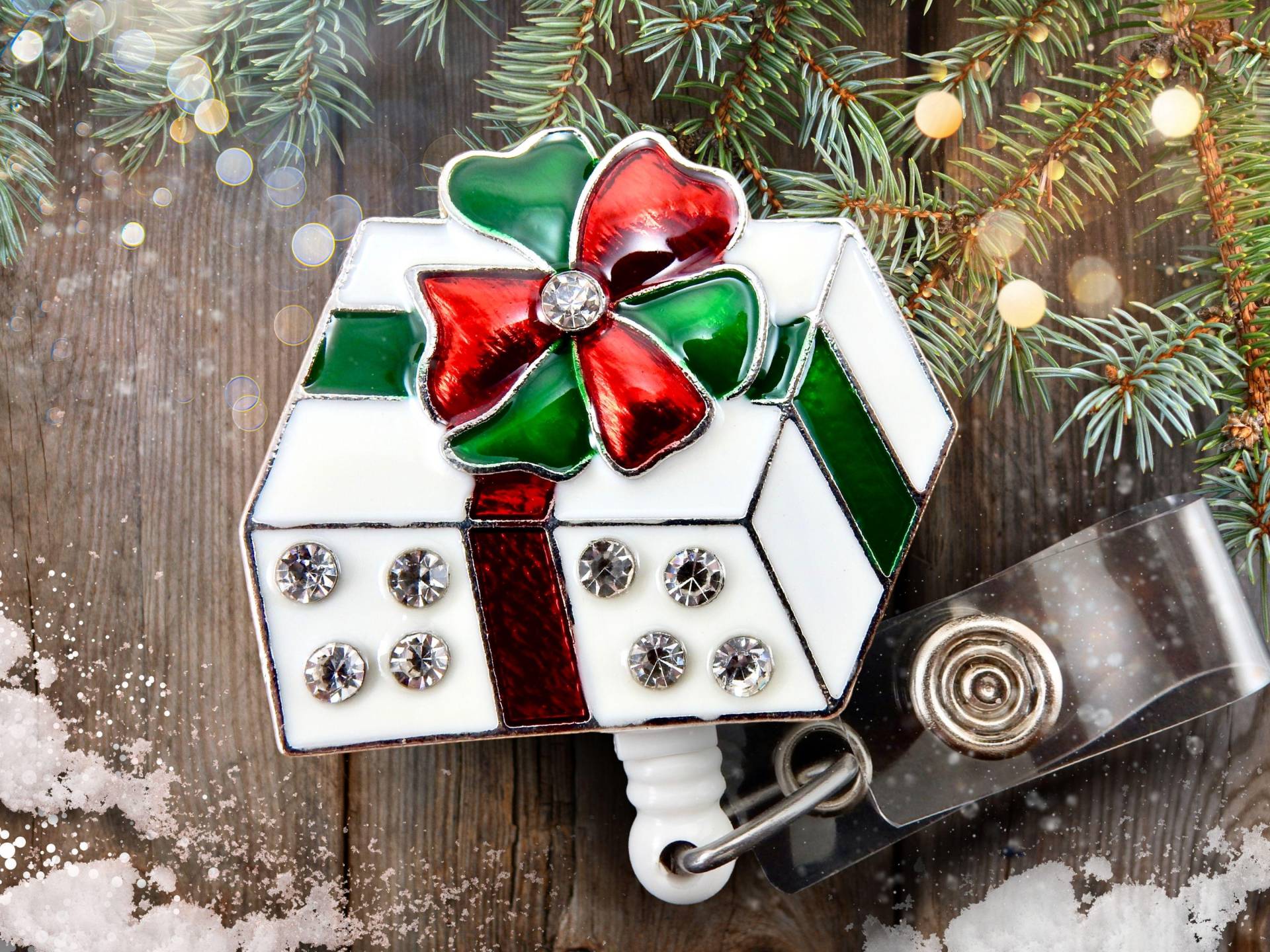 Weihnachten Ausweis Reel - Geschenk-Box Einziehbaren Ausweishalter, Krankenschwester Geschenk von BadgeAlleybyGerAnne