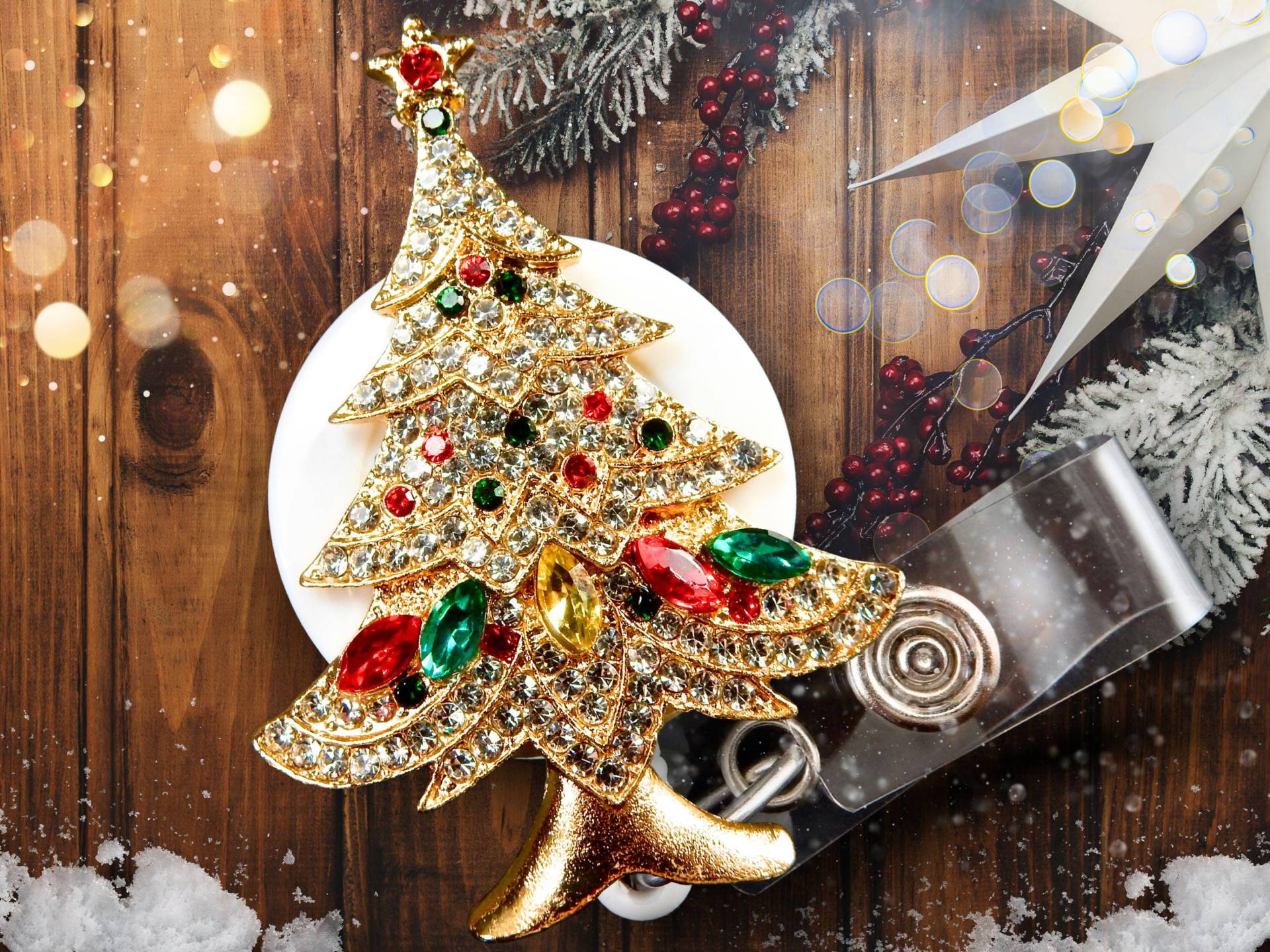 Weihnachtsbaum-Abzeichen-Reel - Strass Einziehbarer Ausweishalter Für Krankenschwester Oder Büroangestellte von BadgeAlleybyGerAnne