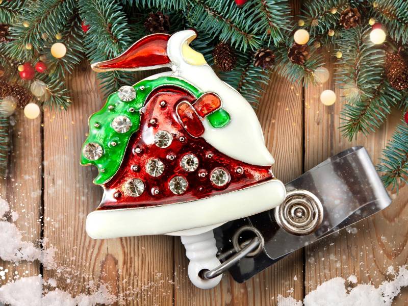 Weihnachtsmann Abzeichen Reel - Weihnachten Santa Versenkbarer Ausweishalter, Krankenschwester Geschenk von BadgeAlleybyGerAnne