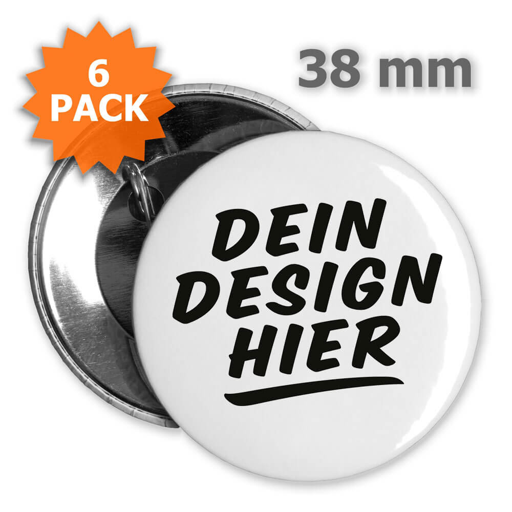 Button 38 mm bedrucken - 6 Stück von Badgematic Button