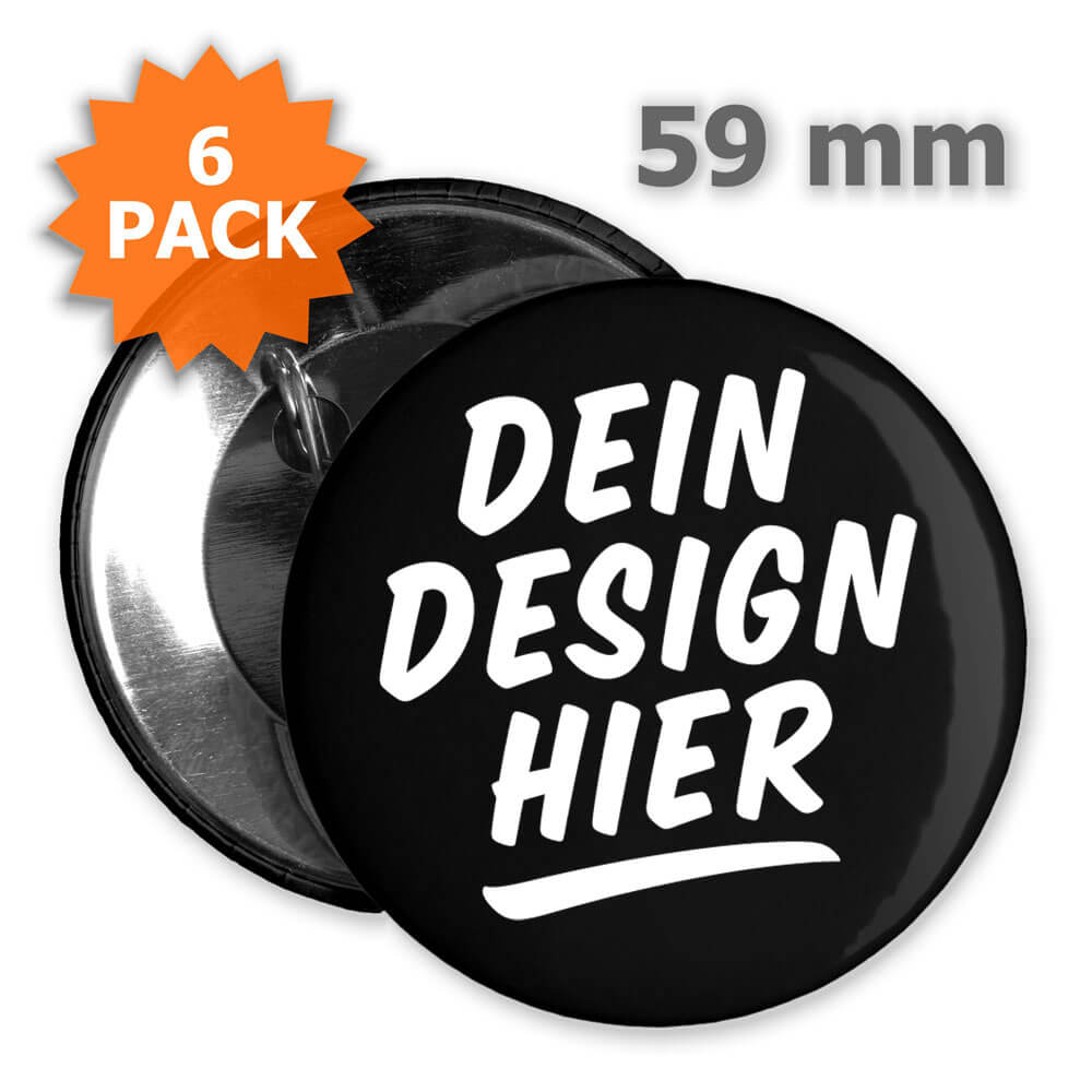 Button 59 mm bedrucken - 6 Stück von Badgematic Button
