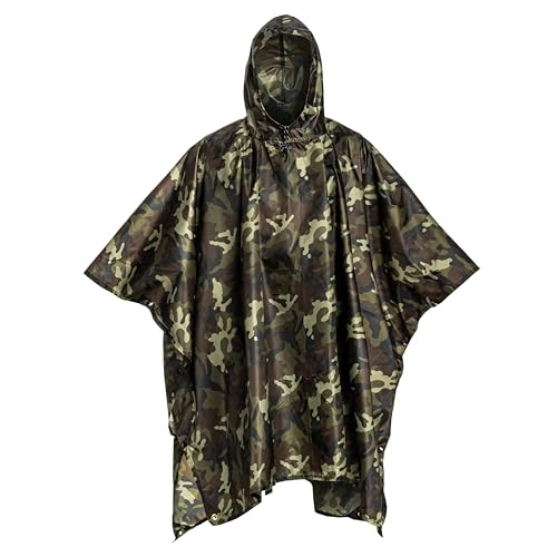 Badger outdoor Rain Poncho Ripstop Woodland - Wasserdicht 5000mm Regenponcho Festival Survival, Leicht Faltbar für Wandern Fahrrad Camping Outdoor Badger outdoor Rain Poncho Ripstop Woodland - Wasserdicht 5000mm Regenponcho Festival Survival, Leicht Faltbar für Wandern Fahrrad Camping Outdoor von Badger outdoor