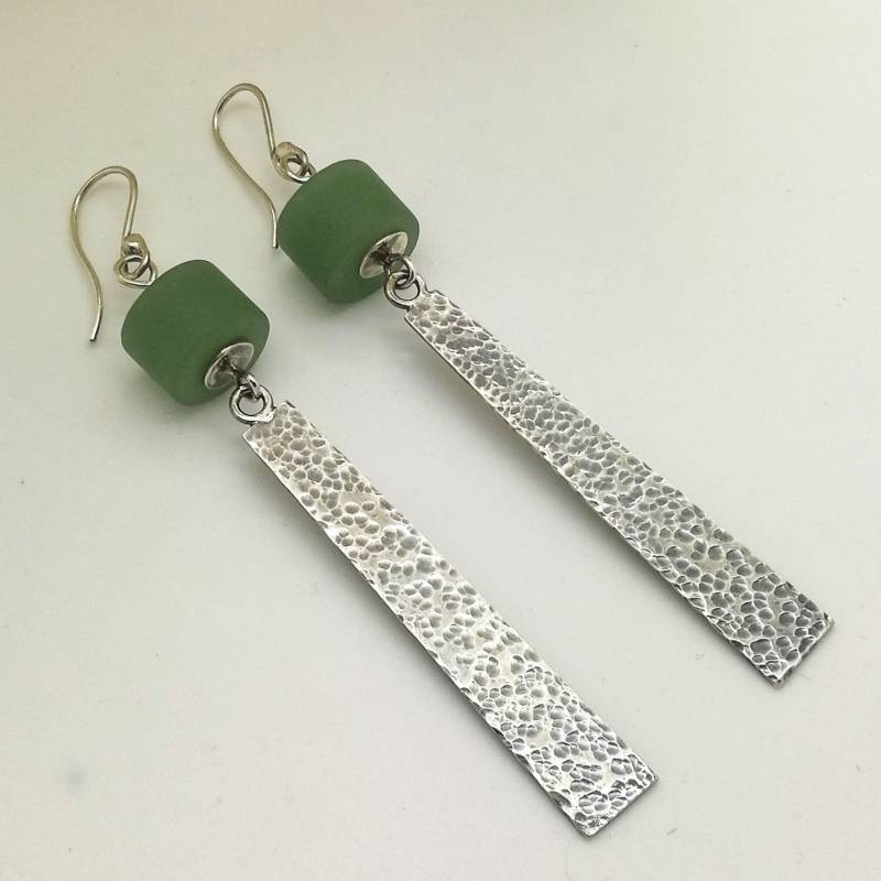 sterling Silber Und Aventurin Ohrringe von BadgerandAlfred