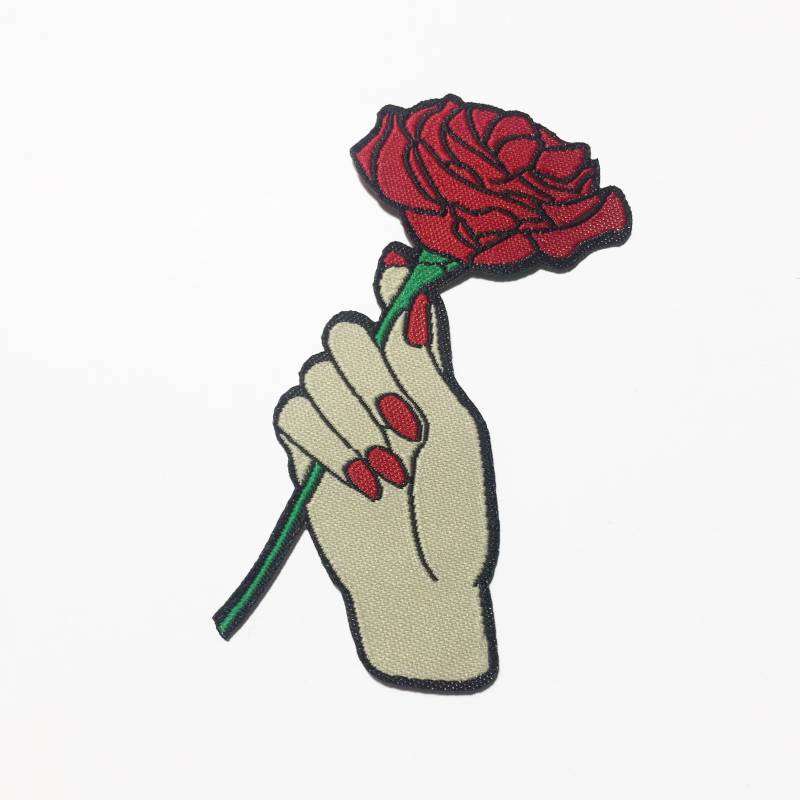 Hübsche Rose in Hand Aufbügler | 2Er Pack Von Badges von BadgesonBadges