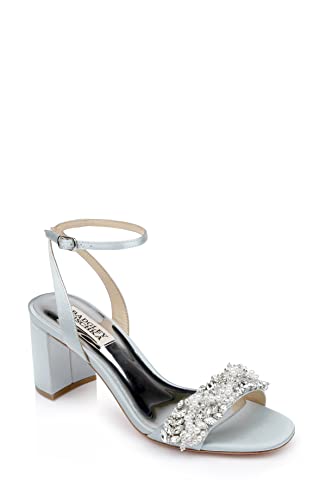 Badgley Mischka Clara Damen-Sandale mit Absatz, Mist Blue Satin, 36 EU von Badgley Mischka