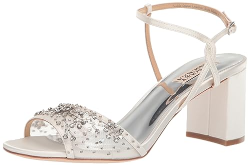 Badgley Mischka Damen Blaine Blockabsatz Sandale mit Absatz, Weiß (Soft White), 37 EU von Badgley Mischka